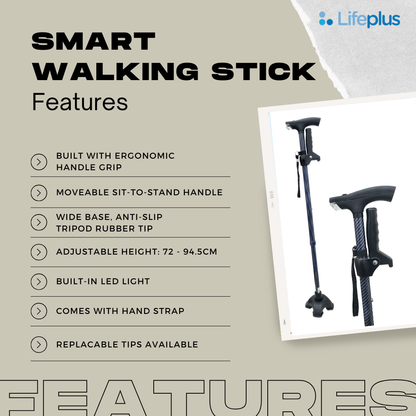 Lifeplus Smart Walking Stick with LED